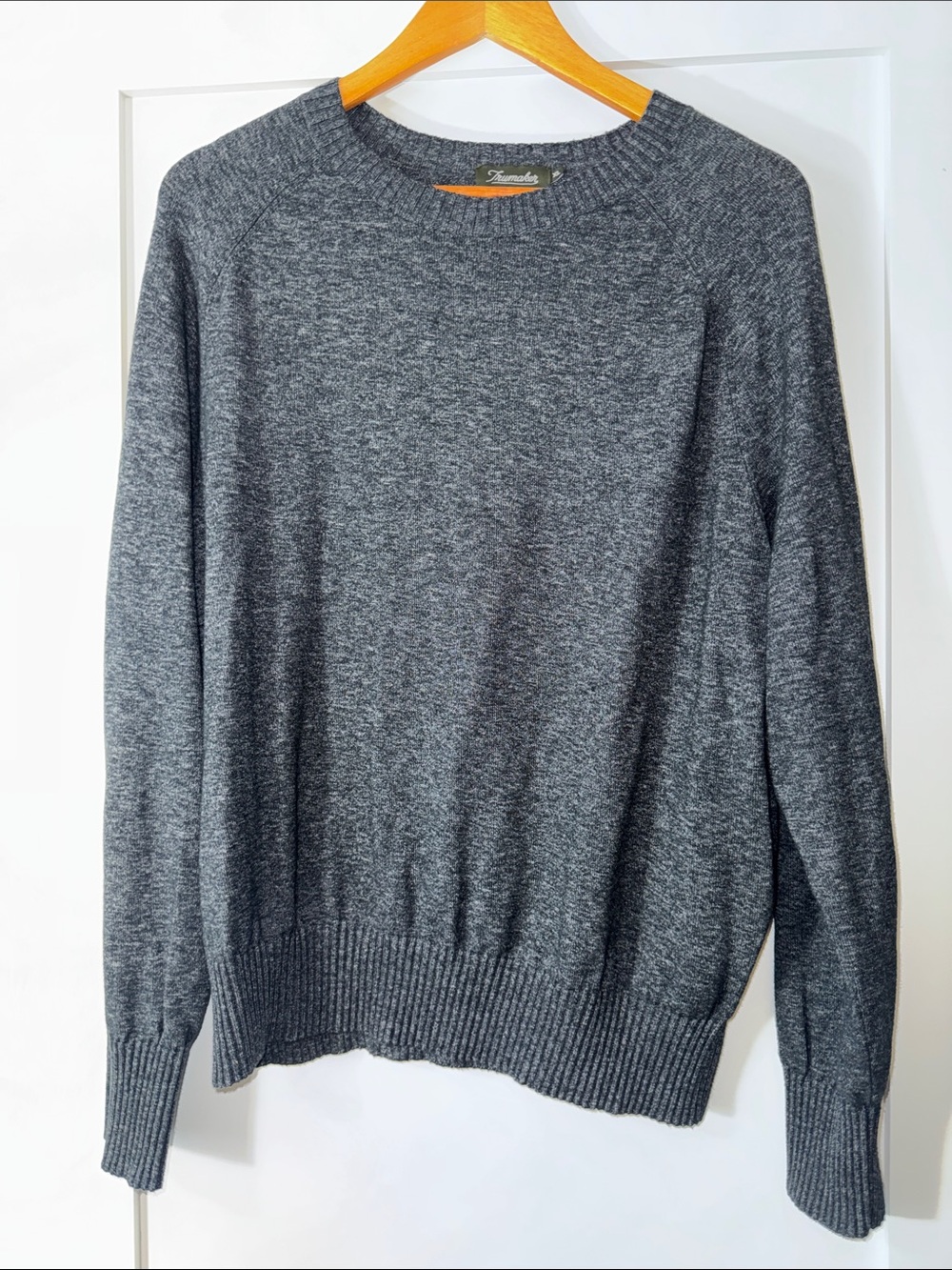 Trumaker Classic Men's Cotton Crewneck Sweater - Gray Sz XL